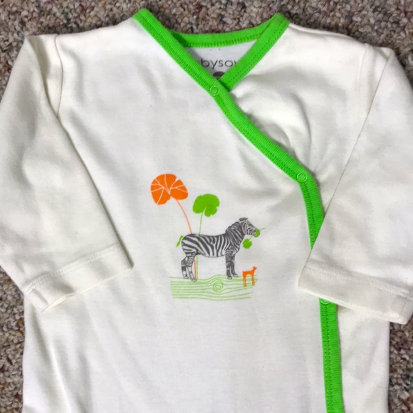 Two Babysoy One Piece Snap Footie Sleeper Pajamas Size 6-12 Months - Picture 2 of 6